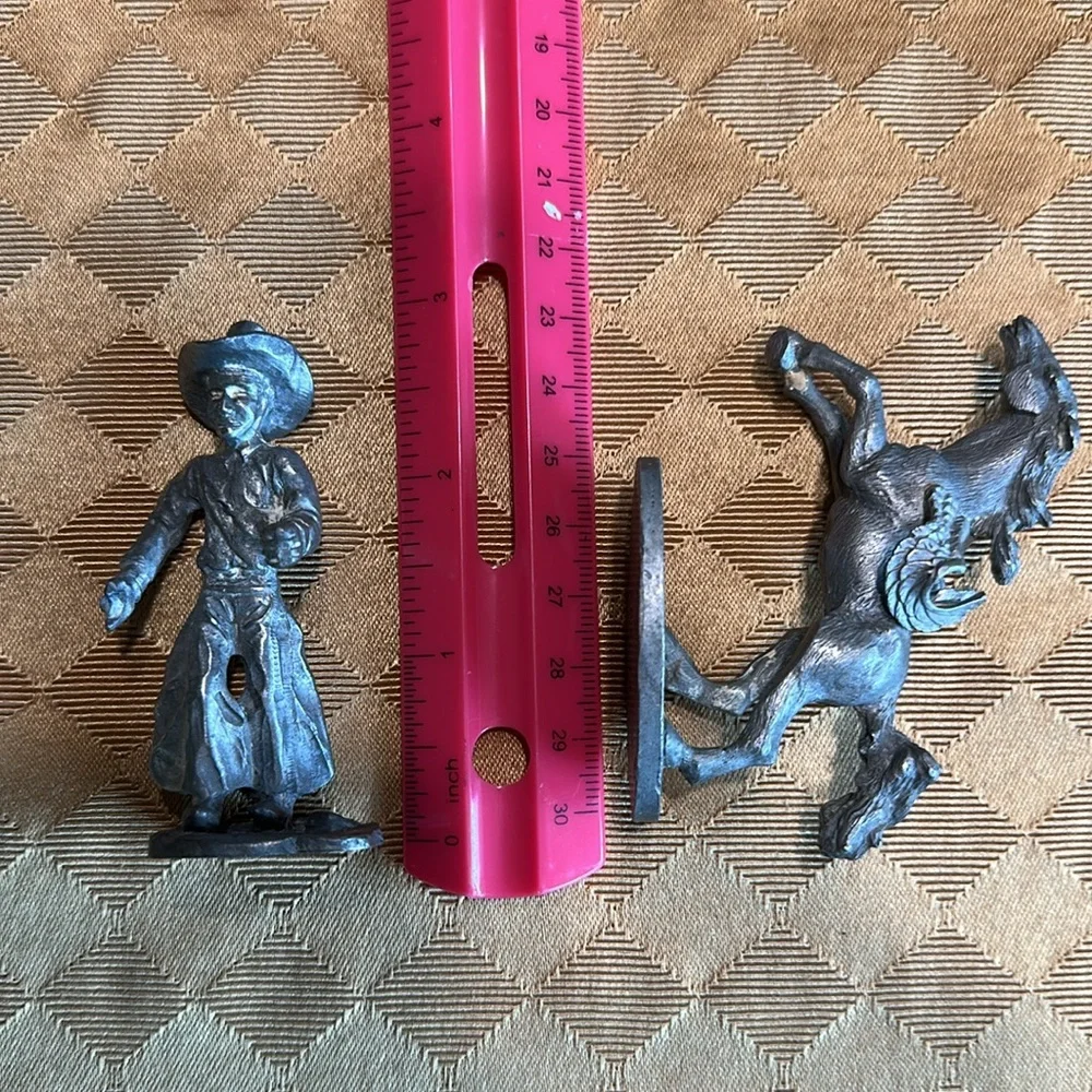 Vintage‎ Spoontiques Pewter Cowboy & Galloping Horse Figurines 1980 Western Set
